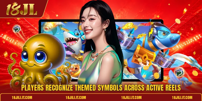 Players recognize themed symbols across active reels