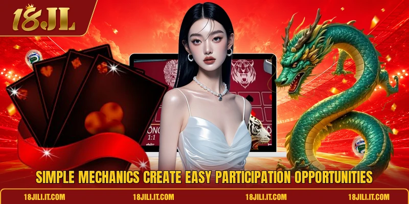 Simple mechanics create easy participation opportunities