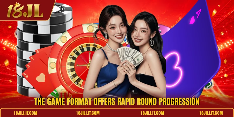 The game format offers rapid round progression